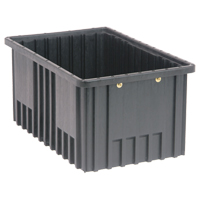 Conductive Dividable Grid Containers, Polypropylene, 10-7/8" W x 16-1/2" D x 8" H, Black Ottawa Fastener Supply