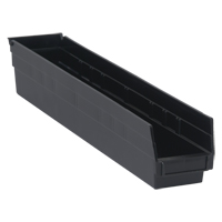 Economy Shelf Bin, 4-1/8" W x 4" H x 23-5/8" D, Black Ottawa Fastener Supply