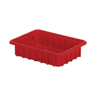 Divider Box&reg; Containers, Polyethylene, 10.8" W x 8.3" D x 2.5" H, Red Ottawa Fastener Supply