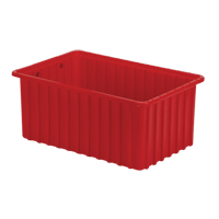 Divider Box&reg; Containers, Polyethylene, 16.5" W x 10.9" D x 7" H, Red Ottawa Fastener Supply