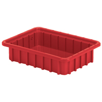Divider Box&reg; Containers, Polyethylene, 22.4" W x 17.4" D x 5" H, Red Ottawa Fastener Supply