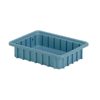 Divider Box&reg; Containers, Polyethylene, 10.8" W x 8.3" D x 2.5" H, Light Blue Ottawa Fastener Supply