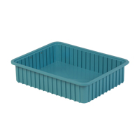 Divider Box&reg; Containers, Polyethylene, 22.4" W x 17.4" D x 5" H, Light Blue Ottawa Fastener Supply