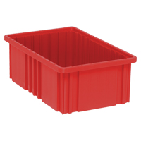 Divider Box&reg; Containers, Plastic, 16.5" W x 10.9" D x 6" H, Red Ottawa Fastener Supply