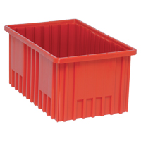 Divider Box&reg; Containers, Plastic, 16.5" W x 10.9" D x 8" H, Red Ottawa Fastener Supply
