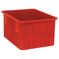 Divider Box&reg; Containers, Plastic, 22.5" W x 17.5" D x 12" H, Red Ottawa Fastener Supply