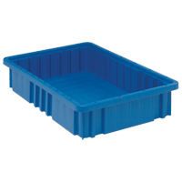 Divider Box&reg; Containers, Plastic, 16.5" W x 10.9" D x 3.5" H, Blue Ottawa Fastener Supply
