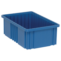 Divider Box&reg; Containers, Plastic, 16.5" W x 10.9" D x 6" H, Blue Ottawa Fastener Supply