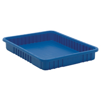 Contenants Divider Box, Plastique, 22,5" la x 17,5" p x 3" h, Bleu Ottawa Fastener Supply
