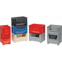 Giant Stacking Containers, 16.5" W x 17.5" D x 12.5" H, Grey Ottawa Fastener Supply