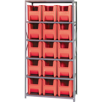 Shelving Unit, Steel, Boltless, 800 lbs. Capacity, 36" W x 75" H x 18" D Ottawa Fastener Supply