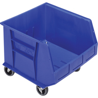 Mobile Bin, 14" H x 16-1/2" W x 18" D, 75 lbs. Capacity, Blue Ottawa Fastener Supply