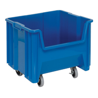 Mobile Giant Stack Container, 12-1/2" H x 16-1/2" W x 17-1/2" D, 250 lbs. Capacity, Blue Ottawa Fastener Supply