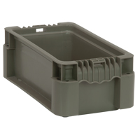 Collapsible Stacking Container, 7" W x 12" D x 5" H, Grey Ottawa Fastener Supply