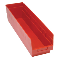 Bacs en plastique pour &eacute;tag&egrave;res Store More, 6-5/8" la x 6" H x 23-5/8" p, Rouge, Capacit&eacute; 90 lb Ottawa Fastener Supply