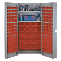 Deep Door Combination Cabinets, 38" W x 24" D x 72" H, Grey CF356 | Ottawa Fastener Supply