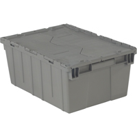 Flipak&reg; Polyethylene Plastic (PE) Distribution Containers, 21.9" x 15.2" x 9.3", Grey Ottawa Fastener Supply