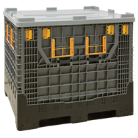 Collapsible Bulk Container, 47.2" L x 39.4" W x 39.4" H, Grey CF862 | Ottawa Fastener Supply