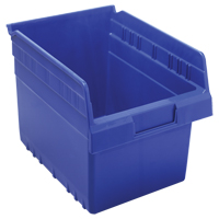 Store-Max Shelf Bins, 8-3/8" W x 8" H x 11-5/8" D, Blue, 44 lbs. Capacity Ottawa Fastener Supply