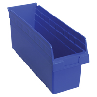 Store-Max Shelf Bins, 6-5/8" W x 8" H x 17-7/8" D, Blue, 56 lbs. Capacity Ottawa Fastener Supply
