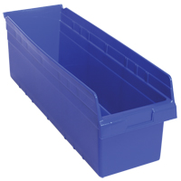 Store-Max Shelf Bins, 8-3/8" W x 8" H x 23-5/8" D, Blue, 68 lbs. Capacity Ottawa Fastener Supply
