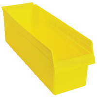 Store-Max Shelf Bins, 8-3/8" W x 8" H x 23-5/8" D, Yellow, 68 lbs. Capacity Ottawa Fastener Supply
