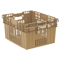 Agricultural Plastic Stack-N-Nest Container, 20" x 24" x 13.4", Beige Ottawa Fastener Supply