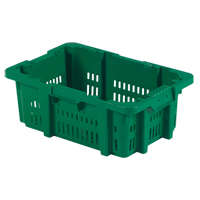 Food Handling Plastic Stack-N-Nest Container, 16" x 23.9" x 8.8", Green Ottawa Fastener Supply