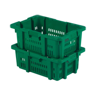 Food Handling Plastic Stack-N-Nest Container, 16" x 23.9" x 8.8", Green Ottawa Fastener Supply
