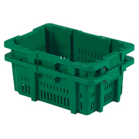 Food Handling Plastic Stack-N-Nest Container, 16" x 23.9" x 8.8", Green Ottawa Fastener Supply