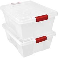 Plastic Latch Container, 15.875" W x 21" D x 7.75" H, Clear Ottawa Fastener Supply