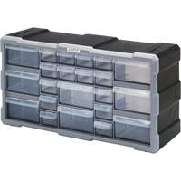 Drawer Cabinet, Plastic, 22 Drawers, 19-1/2" x 6-1/4" x 10", Black Ottawa Fastener Supply