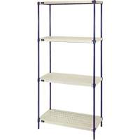 Wire Shelving Unit with Plastic Shelves, Wire Frame with Plastic Shelves, Boltless, 600 lbs. Capacity, 30" W x 72" H x 18" D Ottawa Fastener Supply