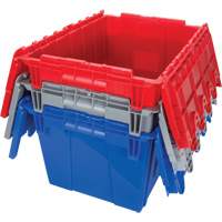 Flip Top Plastic Distribution Container, 21.65" x 15.5" x 12.5", Blue CG127 | Ottawa Fastener Supply
