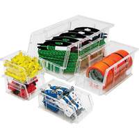 Crystal Clear Ultra Bins, 8-1/4" W x 7" H x 14-3/4" D, Clear Ottawa Fastener Supply