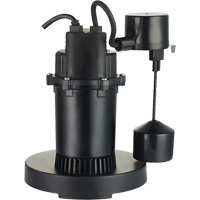 Thermoplastic Submersible Sump Pump, 2560 GPH, 115 V, 4.6 A, 1/3 HP DC842 | Ottawa Fastener Supply