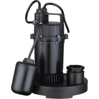 Thermoplastic Submersible Sump Pump, 2560 GPH, 115 V, 4.6 A, 1/3 HP Ottawa Fastener Supply