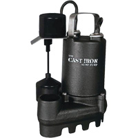 Cast Iron Submersible Sump Pump with Vertical Float Switch, 67 GPM, 33 V, 5 A, 1/3 HP DC863 | Ottawa Fastener Supply