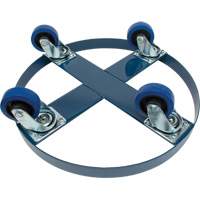 Drum Dolly, Steel, 1400 lbs. Capacity, 24" Diameter, Blue Elastic Casters Ottawa Fastener Supply