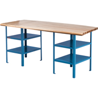Extra Heavy-Duty Pedestal Workbench, 2500 lbs. Cap., 120" W x 30" D, 34" H Ottawa Fastener Supply