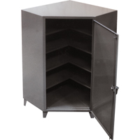 Corner Cabinets, Steel, 4 Shelves, 72" H x 48" W x 24" D, Grey FG850 | Ottawa Fastener Supply