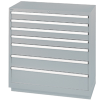 Drawer Cabinets, 7 Drawers, 40-1/4" W x 22-1/2" D x 41-3/4" H, Grey Ottawa Fastener Supply