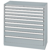 Drawer Cabinets, 9 Drawers, 40-1/4" W x 22-1/2" D x 41-3/4" H, Grey Ottawa Fastener Supply