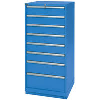 Drawer Cabinets, 8 Drawers, 28-1/4" W x 28-1/2" D x 59-1/2" H, Bright blue FI139 | Ottawa Fastener Supply
