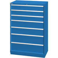 Drawer Cabinets, 7 Drawers, 40-1/4" W x 22-1/2" D x 59-1/2" H, Bright blue Ottawa Fastener Supply