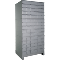 Industrial Drawer Cabinets With Base, 90 Drawers, 34-1/8" W x 12-1/4" D x 69-1/8" H, Grey FI358 | Ottawa Fastener Supply
