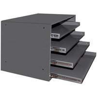 Compartment Box Cabinets, Steel, 4 Slots, 20" W x 15-3/4" D x 15" H, Grey Ottawa Fastener Supply