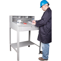Open Floor Style Shop Desk, 34-1/2" W x 30" D x 53" H, Grey FI519 | Ottawa Fastener Supply