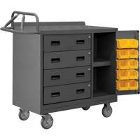 Mobile Workbench Cabinet with Bins, Steel Surface Ottawa Fastener Supply