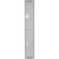 Clean Line Lockers, 2 -tier, 12" x 18" x 72", Steel, Grey, Rivet (Assembled) Ottawa Fastener Supply